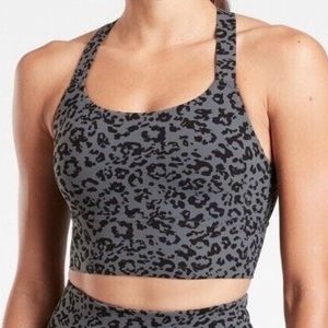EUC Athleta Leopard Warrior Longline Bra A-C